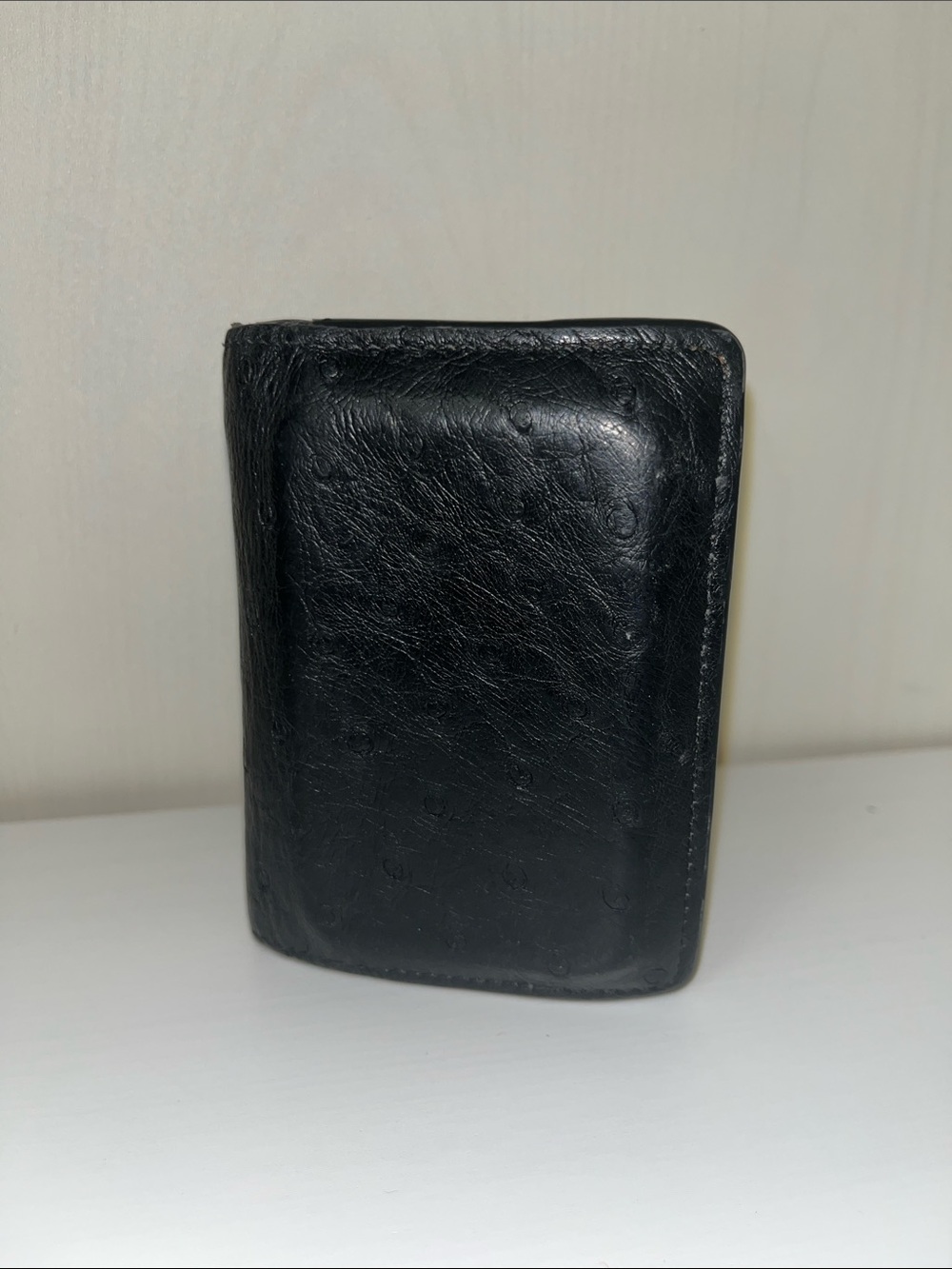 Louis Vuitton Rare Ostrich & Leather Black Wallet